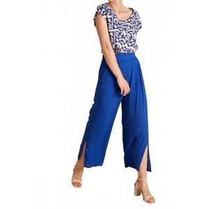 NEW TRANQUILLO breezy light pants in deep bright blue